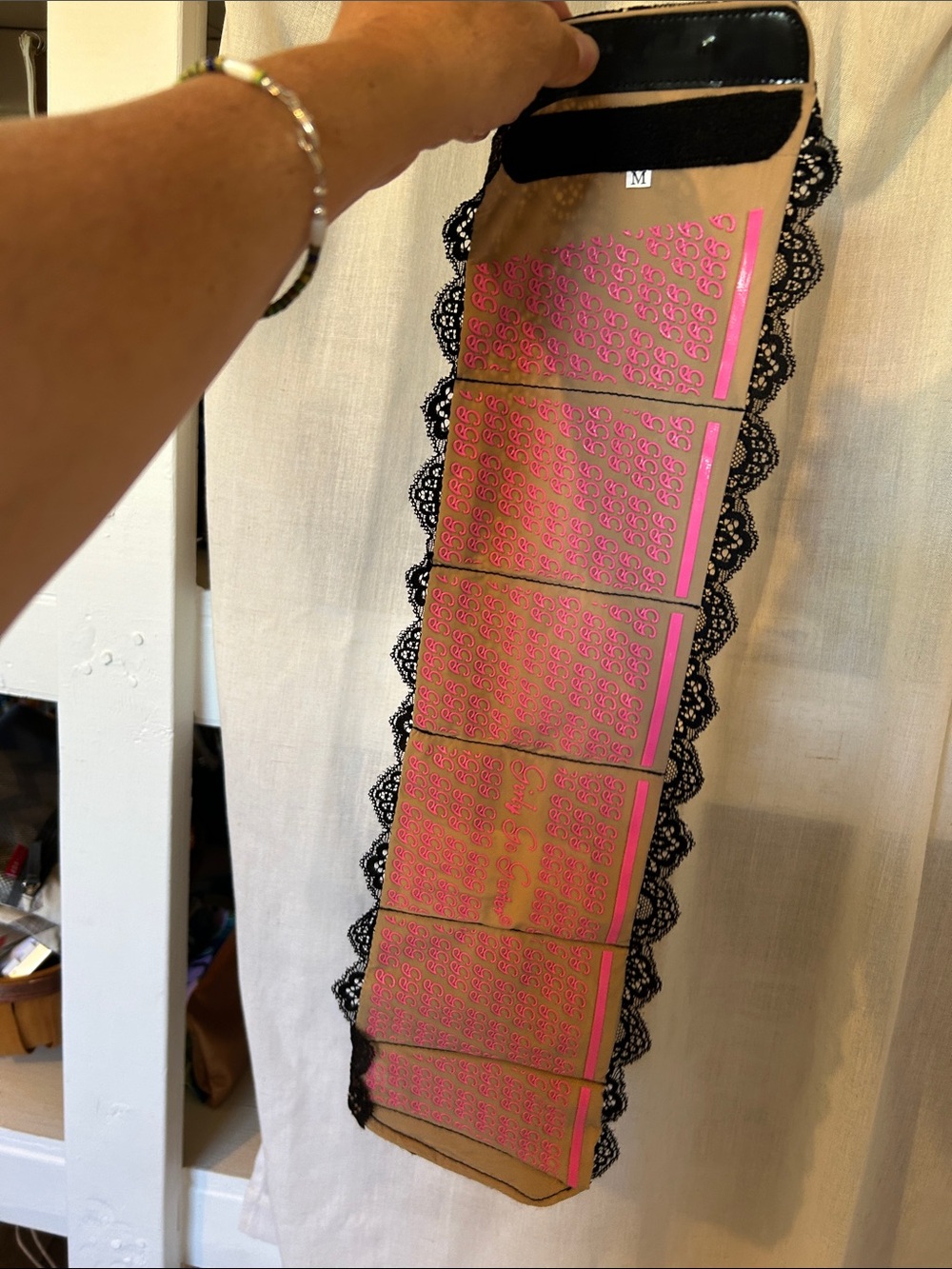 Embellished Black Lace Wrist Cuff - Designer Plaque - Picture 2 of 3